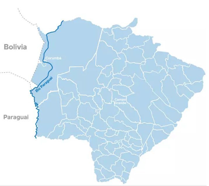 Corumbá perdeu 5,9 km² de território para a Bolívia com recálculo de fronteiras; aponta IBGE 2 mapa recálculo de fronteiras