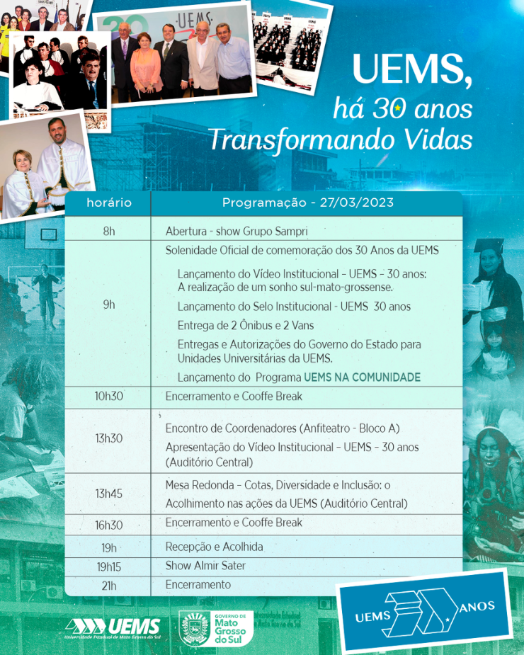 programacao uems UEMS celebra três décadas