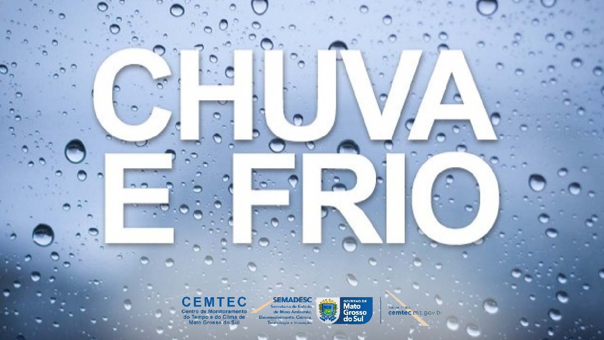 Você está visualizando atualmente Cemtec alerta para retorno de chuvas e frio a Mato Grosso do Sul na próxima semana