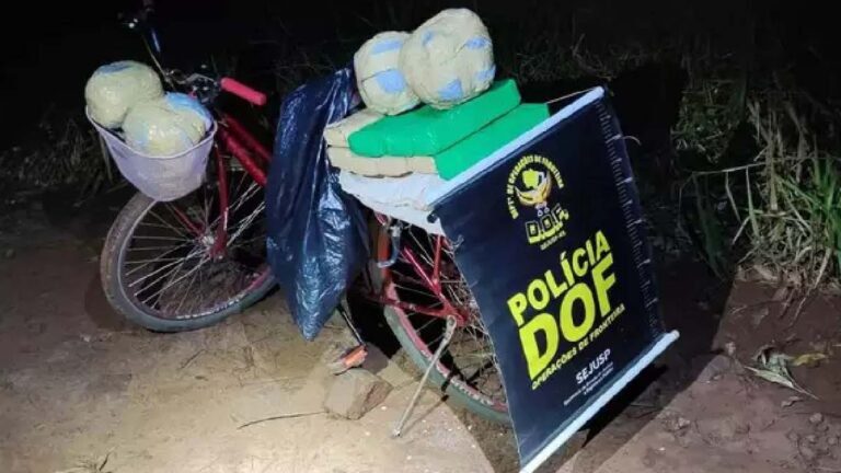 Homem tenta levar maconha em bicicleta por 123 km e acaba preso na estrada em MS