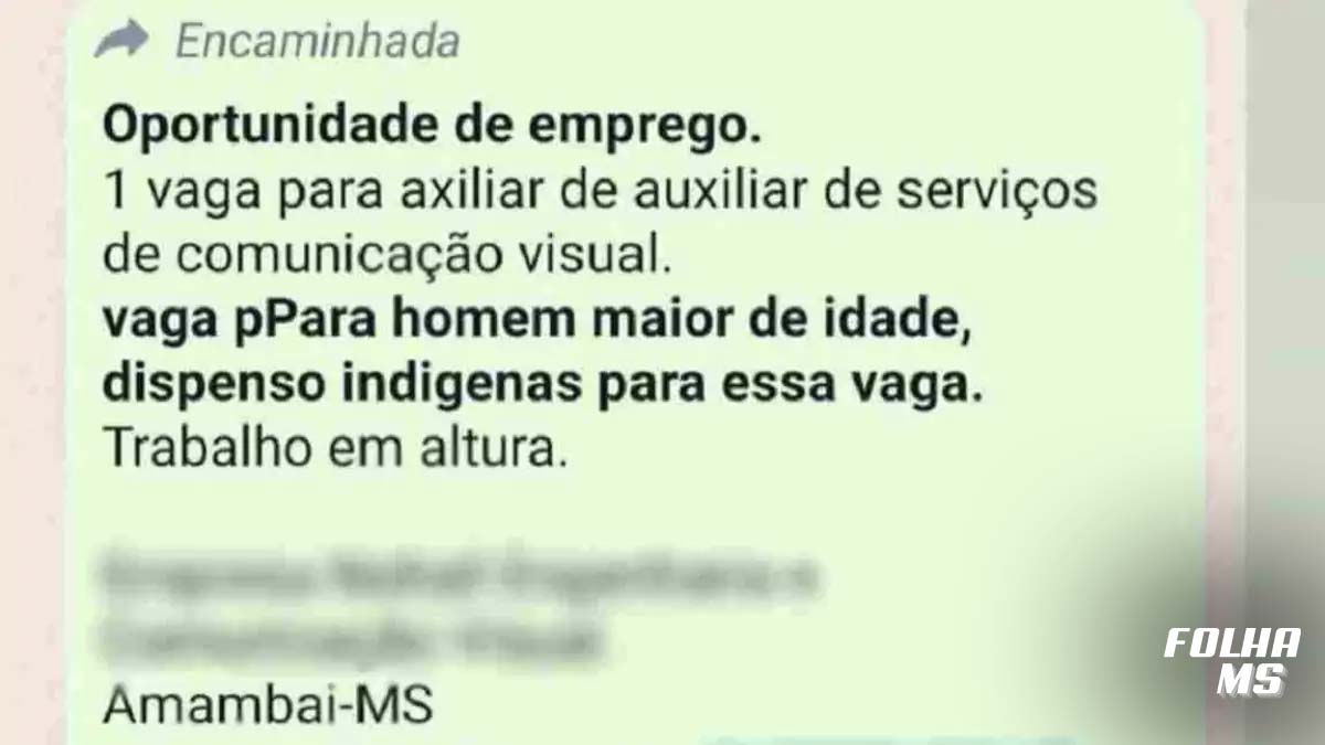 emprego descarta indigenas