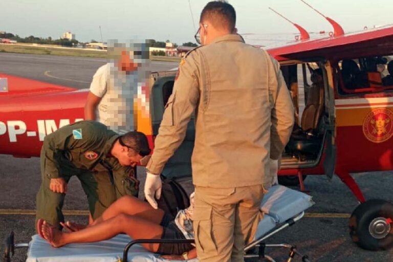 Gestante é resgatada por aeronave dos Bombeiros na região do Paiaguás