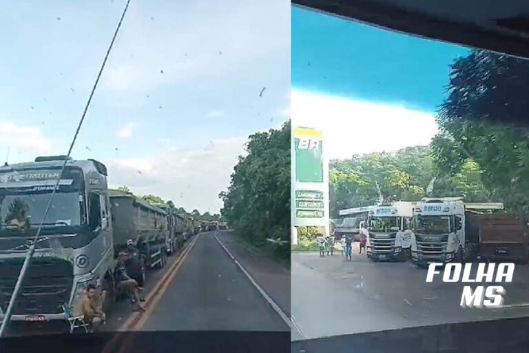 Fiscalização da PRF próximo à ponte sobre o Rio Paraguai expõe trânsito intenso de carretas na BR-262