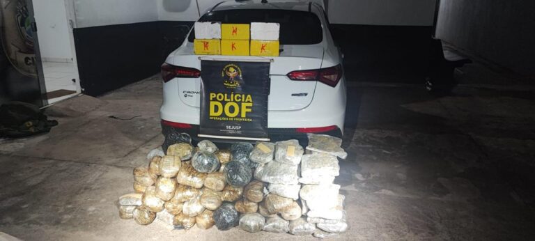 Homem que seguia com cocaína e Skank para Campo Grande é preso pelo DOF em Miranda