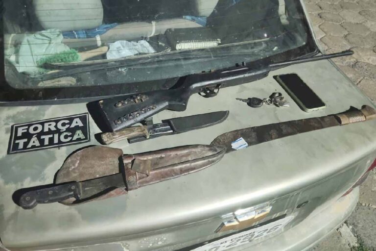 Força Tática de Corumbá prende autor de violência doméstica e apreende arma de fogo