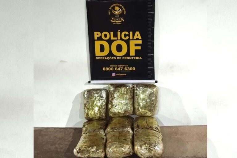 Adolescente de 15 anos é detido com 5,725 kg de skank em bloqueio da BR-262
