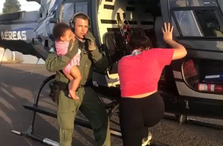 Helicóptero de MS atua no resgate de crianças e transporte de gestante no Rio Grande do Sul