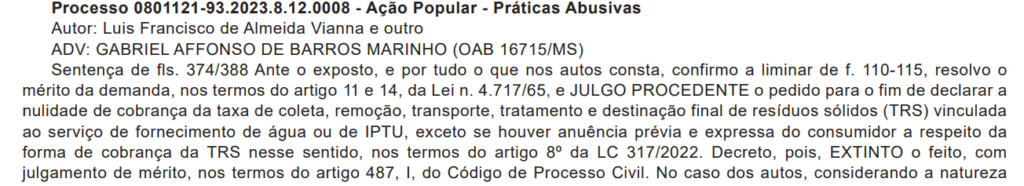 Justiça confirma proibição de cobrança da “taxa do lixo" vinculada a conta de água e IPTU em Corumbá 2 taxa do lixo
