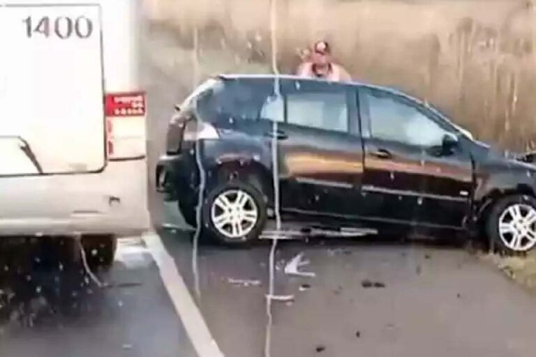 Carro bate de frente com caminhão boiadeiro e motorista morre na BR-262