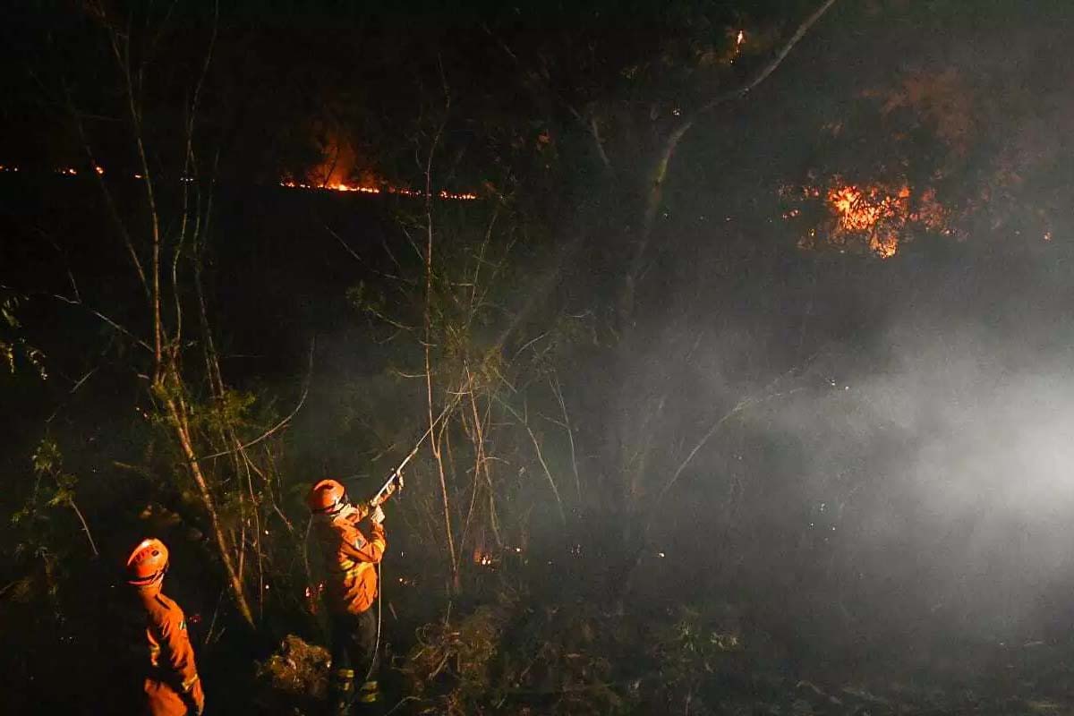 Você está visualizando atualmente Mudança drástica na direção do vento aumenta risco de incêndios na BR-262