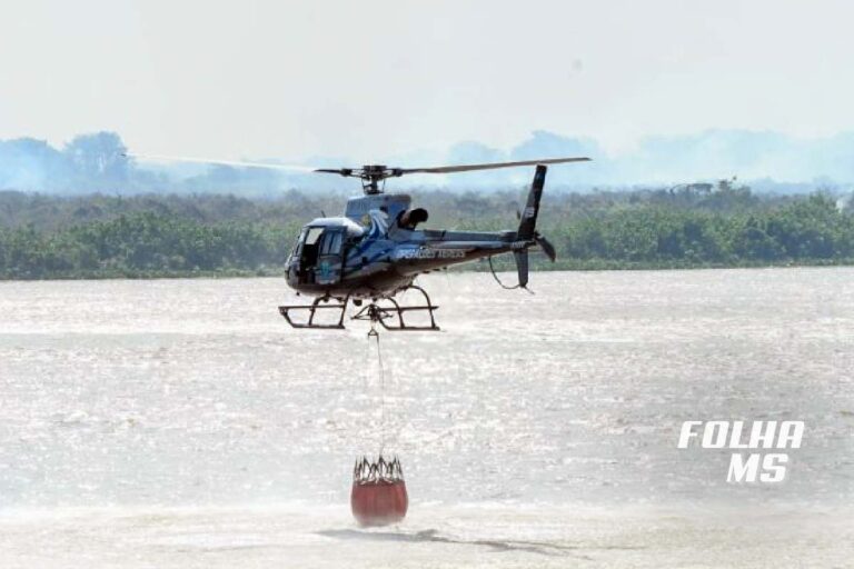 Bombeiros combatem incêndios florestais perto da Estrada Parque e em Porto Murtinho