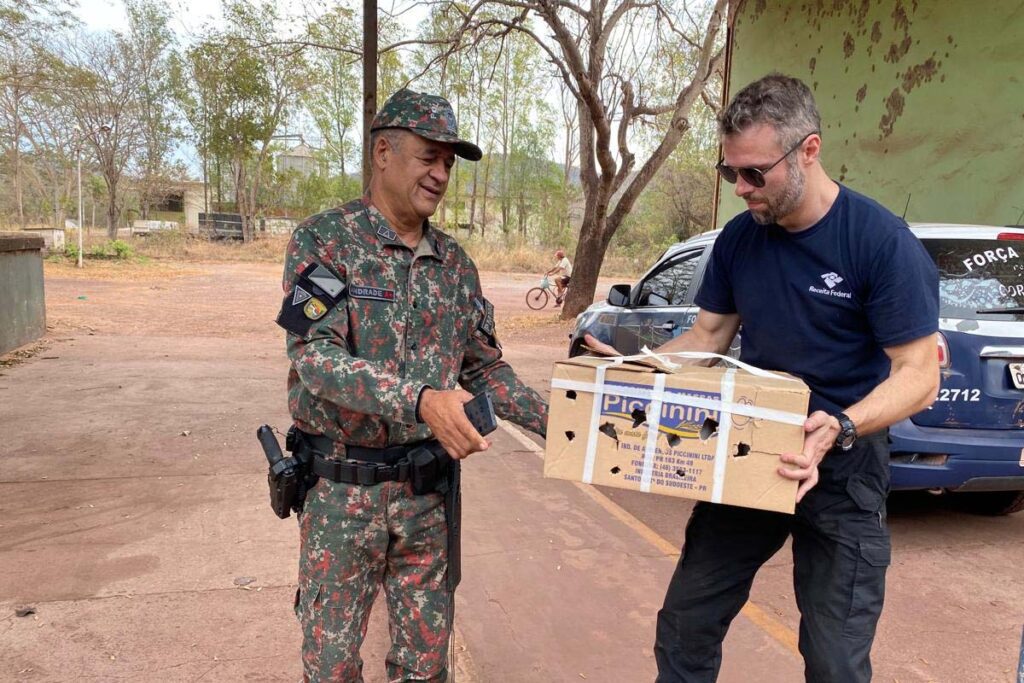 Contrabando de aves é interceptado pela Receita Federal em ônibus na BR-262 3 aves pma