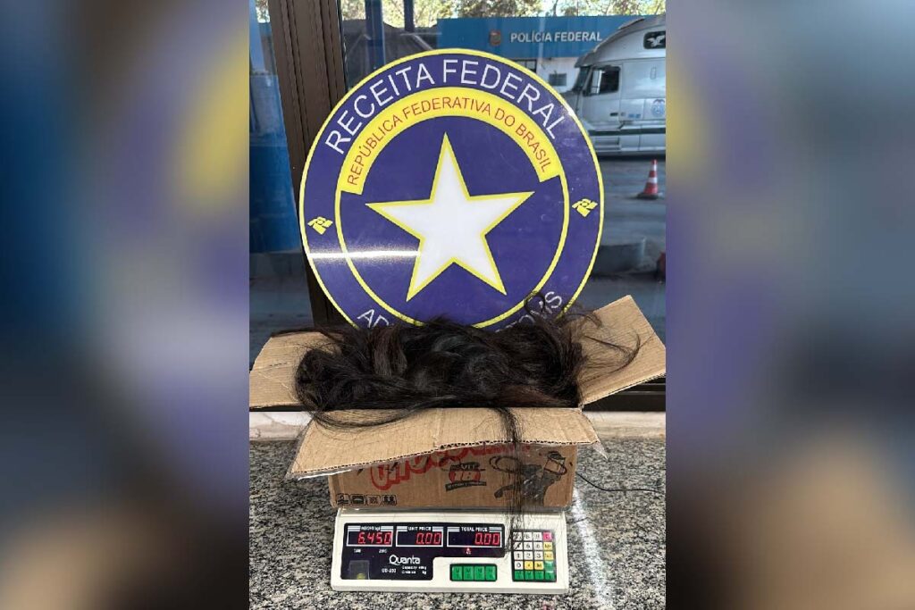 Receita Federal e Polícia Militar apreende mercadorias, drogas e contrabando de aves em Corumbá 3 cabelo humano