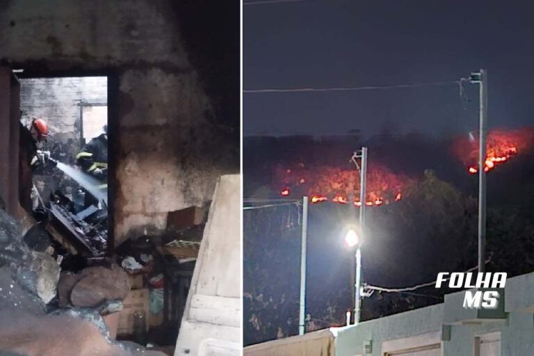 Incêndio em residência e no morro do Cristo mobilizam guarnições do Corpo de Bombeiros