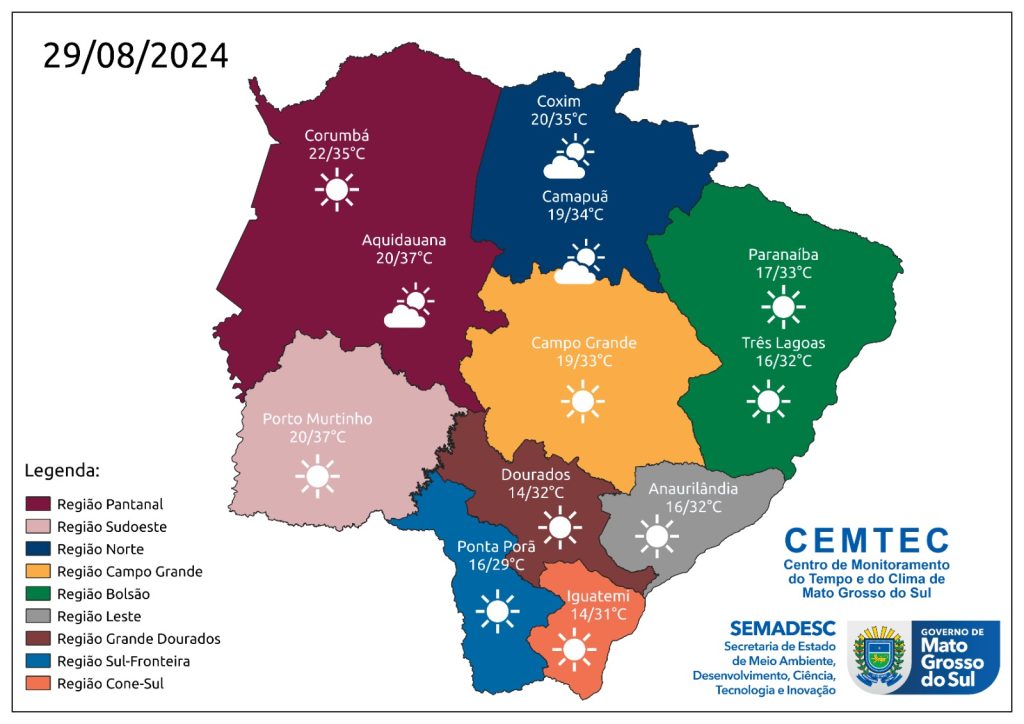 Previsão de tempo quente e seco nesta quinta-feira em MS 2 Mapa Previsao 29 08 24 1024x724 1