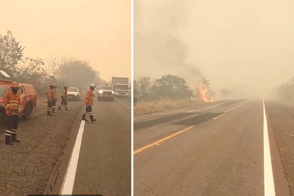 Você está visualizando atualmente Combate a incêndios na BR-262 mobiliza Corpo de Bombeiros e PrevFogo