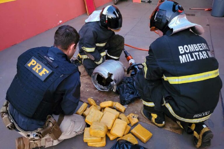 PRF flagra droga sendo transportada dentro de botijão de gás em MS