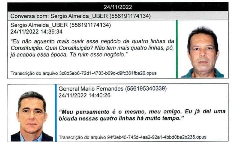 “Dei bicuda na Constituição”, disse general indiciado por tentativa de golpe