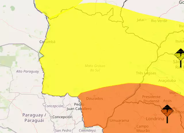 Inmet emite alerta de chuvas intensas