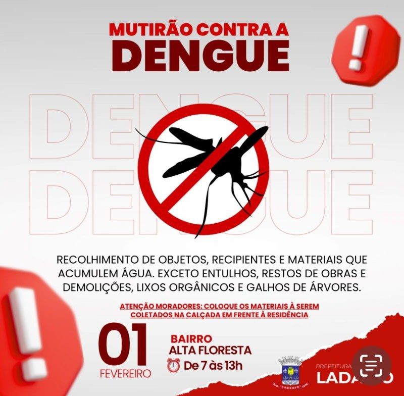 Ladário inicia mutirão contra a dengue em fevereiro 2 mutirão contra a dengue
