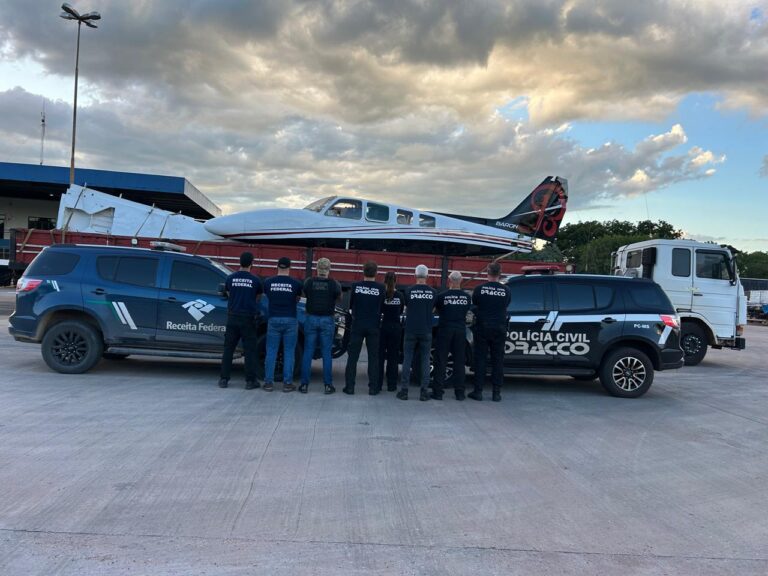 Avião com documentação irregular é apreendido na fronteira com a Bolívia