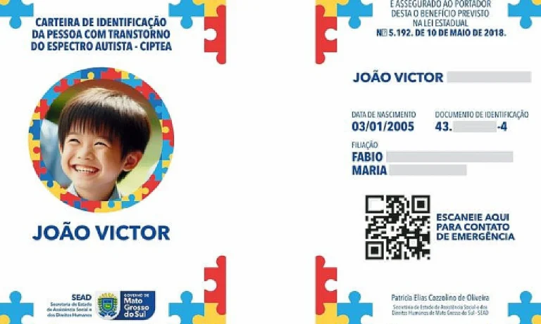 carteirinha do autista