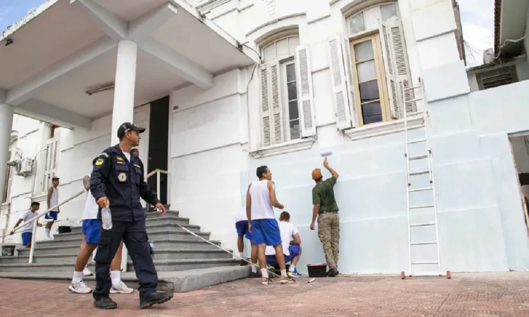 Pintura da fachada da Santa Casa de Corumbá