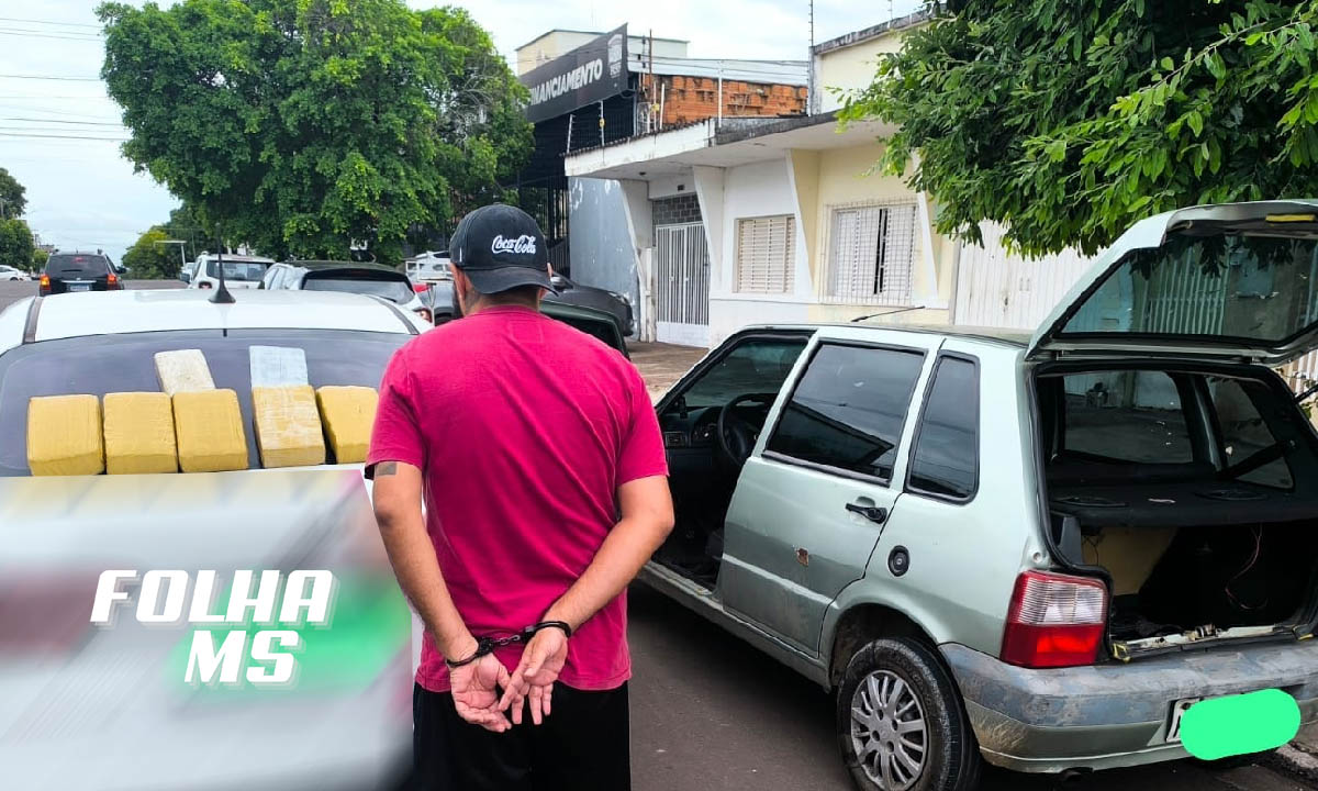 Homem preso no centro de Corumbá