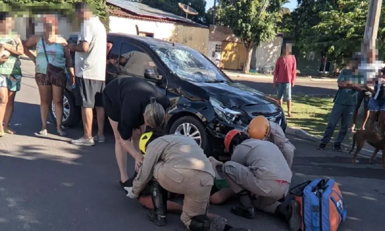 fratura na perna após acidente de trânsito em Corumbá