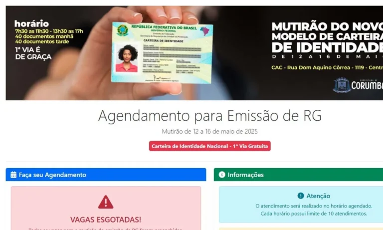 mutirão para emissão do novo rg