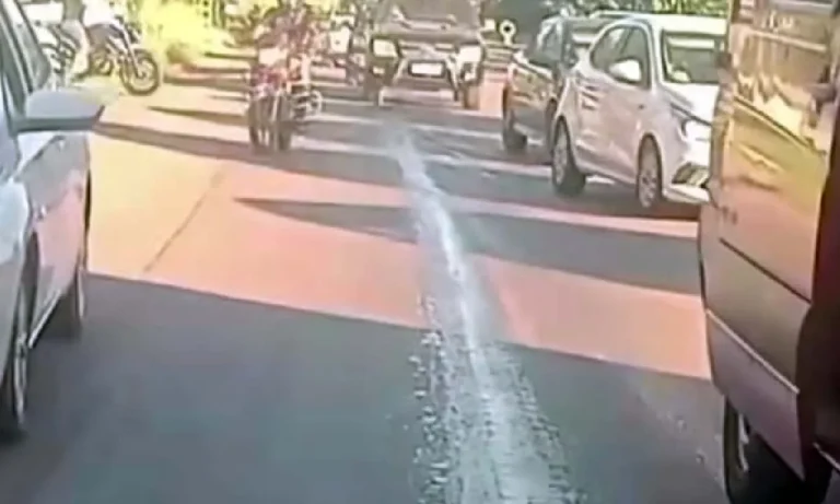 óleo na pista provocou acidente com motociclista no anel viário de Corumbá