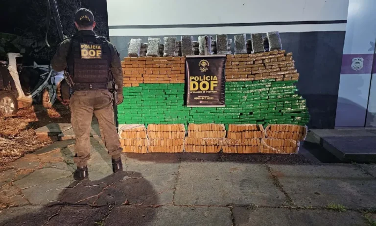 Homem é preso com 710 kg de drogas em carro roubado após tentativa de fuga na MS-156