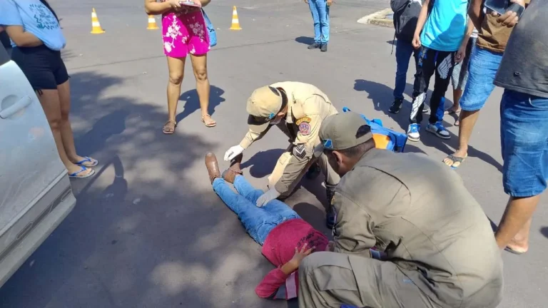 Criança em bicicleta é atropelada no centro de Corumbá