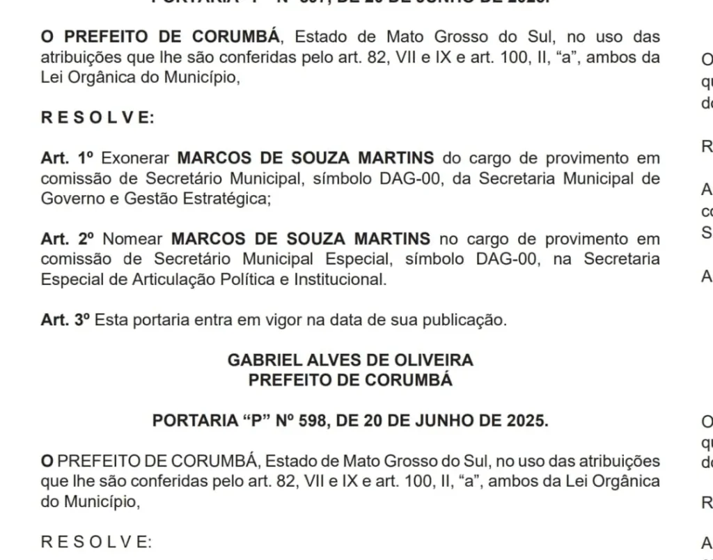 Prefeito de Corumbá anuncia mudanças nas secretarias de Saúde e Governo 2 prefeito de Corumbá anuncia mudanças no secretariado