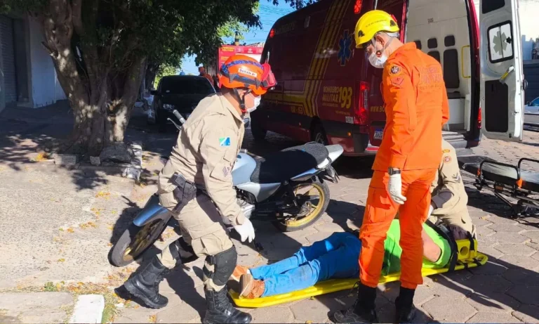 Motociclista fica ferido após colisão com carro no Centro de Corumbá nesta quinta (31)