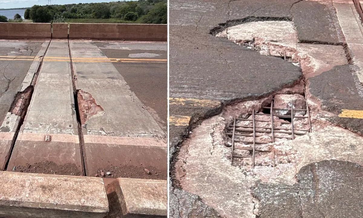 Leia mais sobre o artigo Um ano após reparos, trecho sobre a ponte do Rio Paraguai tem nova falha e causa preocupação