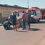 Idoso é socorrido pelos bombeiros após ser atropelado por motocicleta em Corumbá