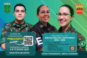 Leia mais sobre o artigo Processo seletivo de militares temporários do Exército oferece vagas em várias regiões