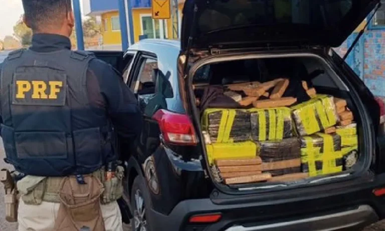 PRF apreende 804 kg de maconha e carro roubado após perseguição na BR-376, em Ivinhema (MS) cocaína