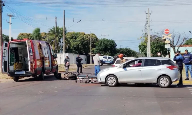 motociclista de 62 anos ficou ferido em acidente de moto em Corumbá