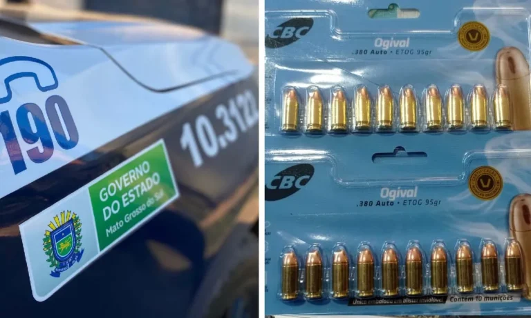 Polícia Militar e GAECO cumprem mandados judiciais e apreendem munições em Corumbá.