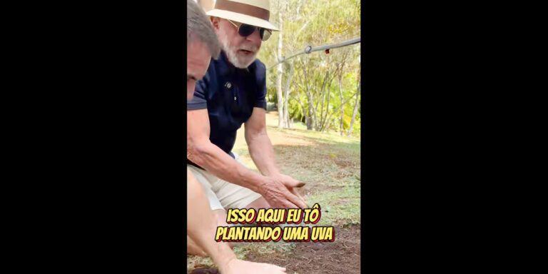 Em vídeo a Trump, Lula planta uva e diz semear comida e não ódio