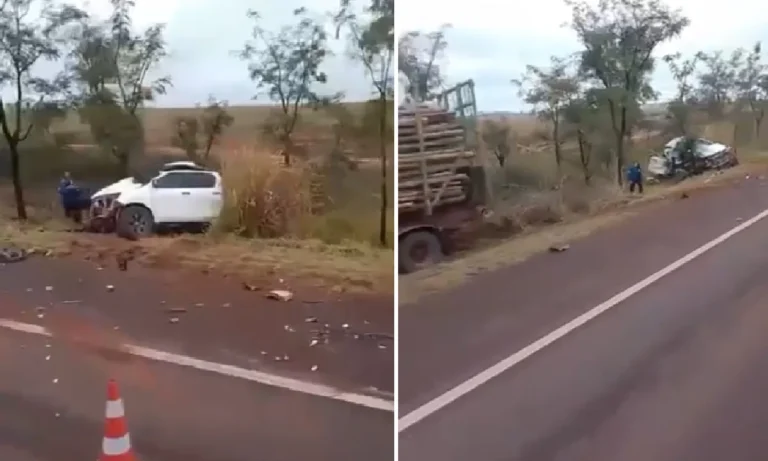 Caminhonete colide com caminhão na BR-262 em Ribas do Rio Pardo; um morre e dois ficam feridos