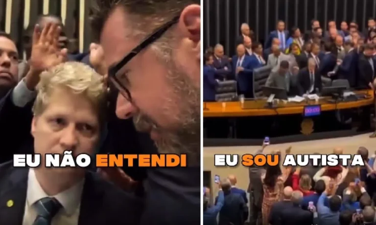 Marcos Pollon cita autismo ao justificar conduta durante confusão na Câmara dos Deputados.