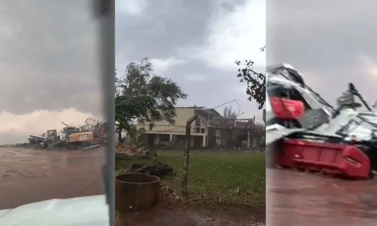 Temporal atinge zona rural de Paranhos e bloqueia rodovia MS-156. Vendaval causou destruição em aldeia indígena e áreas rurais da fronteira sul de MS.