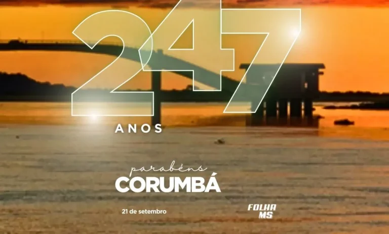 Corumbá celebra 247 anos com shows, missa, desfile cívico e Marcha para Jesus.