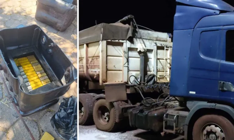 PRF apreende 262 kg de cocaína em Corumbá; droga estava escondida no tanque de combustível de caminhão.
