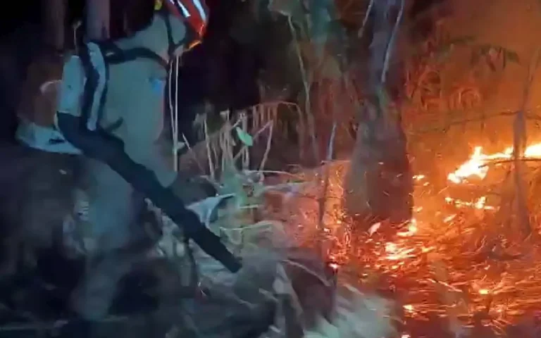 Bombeiros combatem cinco incêndios em Corumbá em 24h; fogo atingiu 30 hectares próximo à Caimasul.