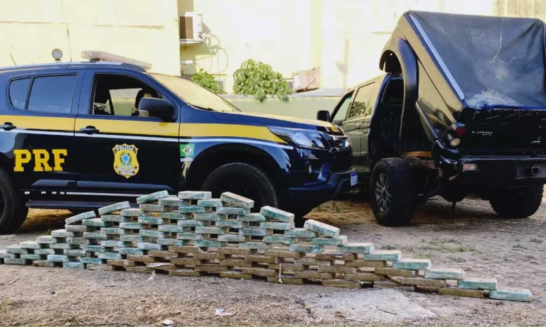 PRF apreende mais de 100 kg de cocaína em caminhonete com compartimento oculto na BR-262, em Miranda.