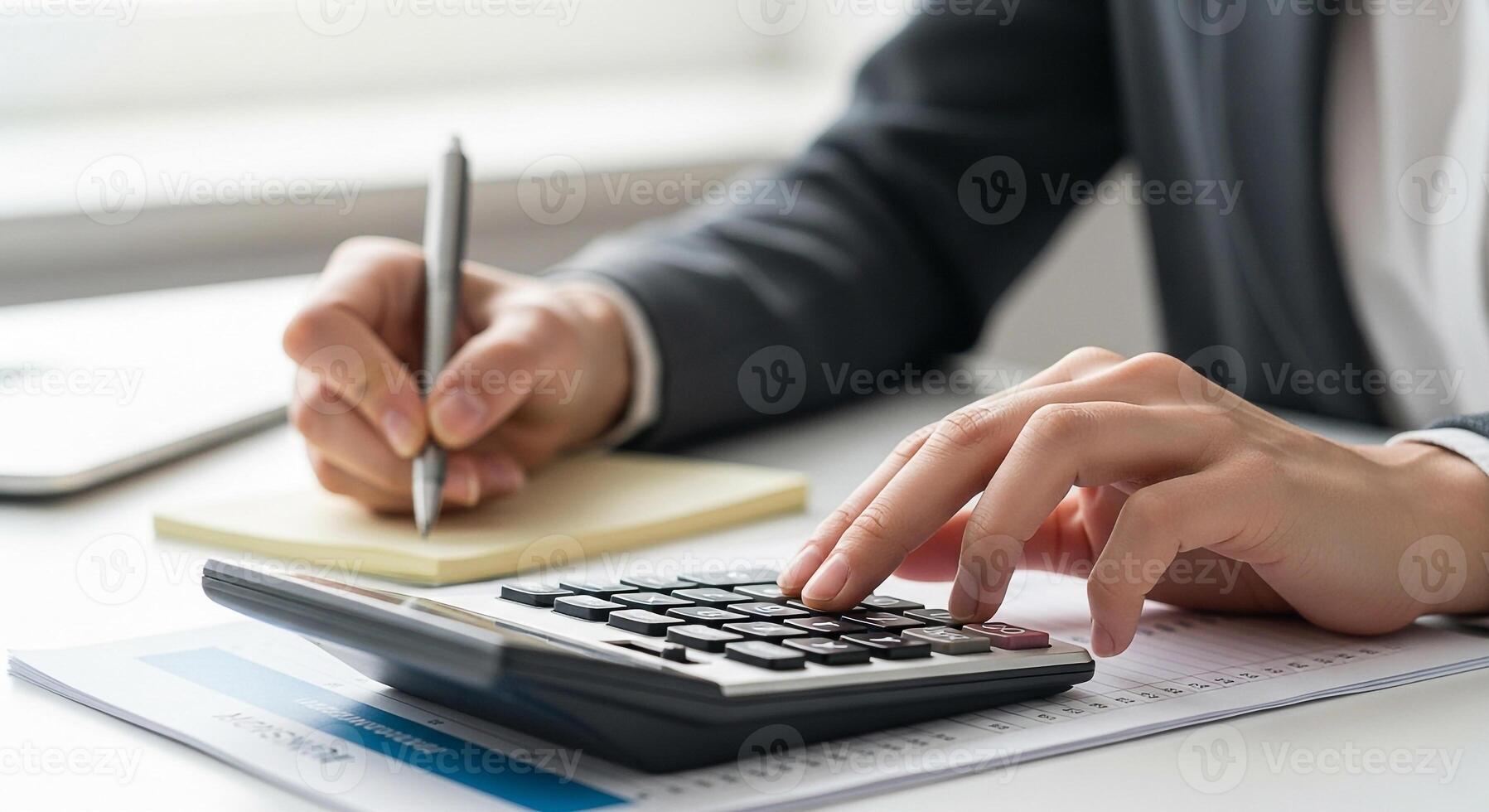 71519237 fechar se do maos calculando numeros em calculadora escrevendo notas trabalhando as escritorio escrivaninha financeiro planejamento conceito foto